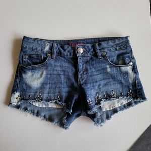 Decree Jean Shorts Studs and Jewels Decoration